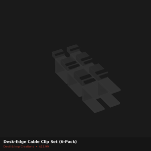 Desk-Edge Cable Clip Set (6-Pack)
