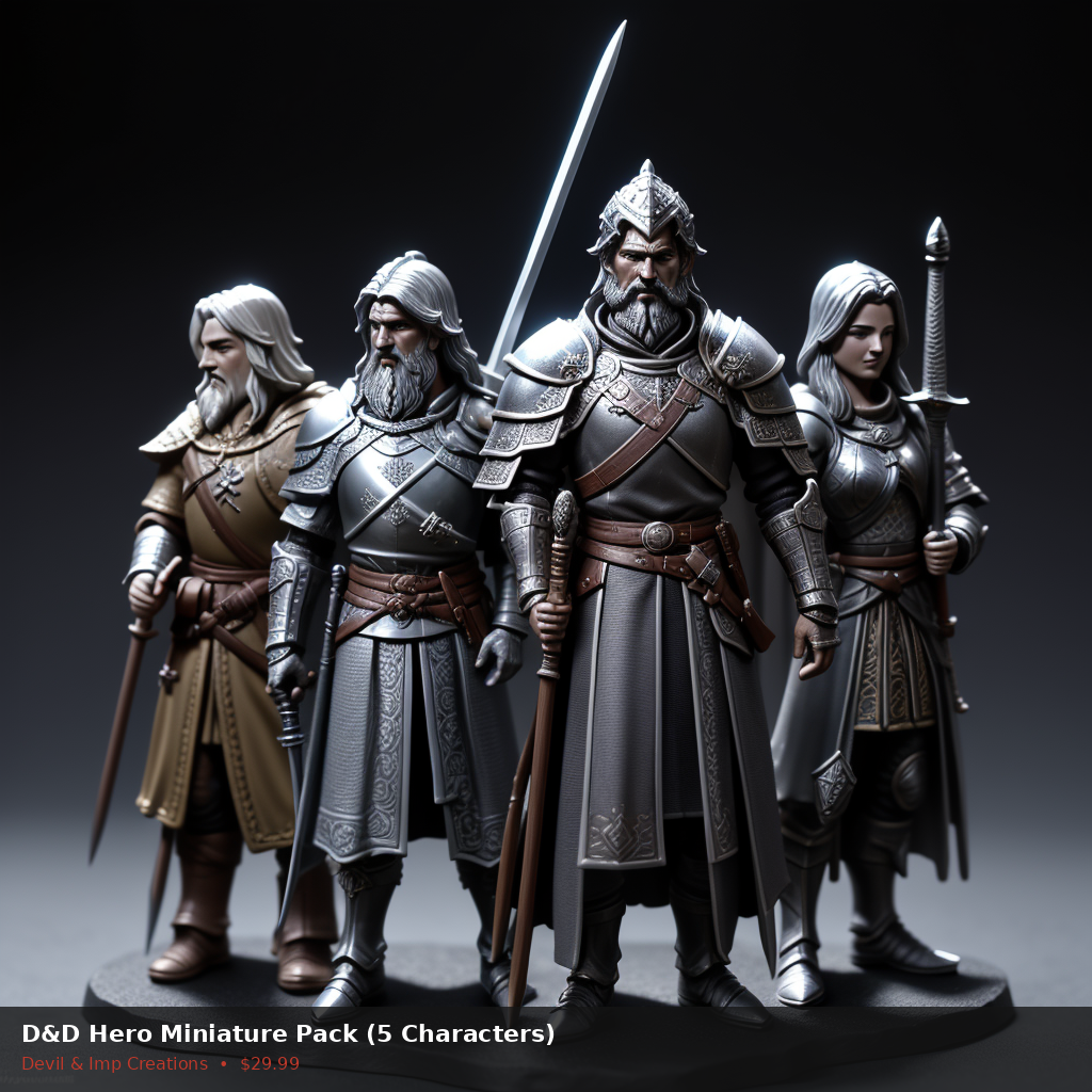 D&D Hero Miniature Pack (5 Characters)